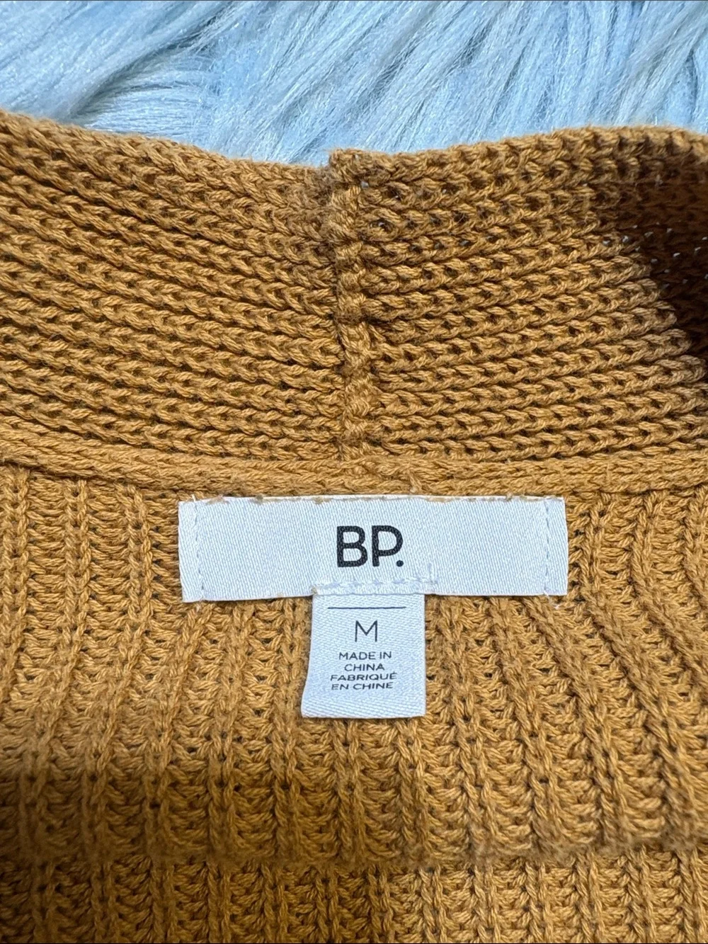 bp Mustard Open-Front Cardigan Knit Sweater sz M